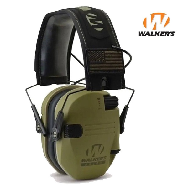 Активные наушники Walker's Razor Slim Patriot Original с патчами (Хаки) KB-GWP-RSEMPAT-ODG фото